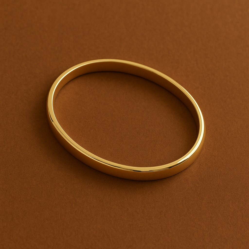 Bracelete Liso Dourado - Aço Inoxidável