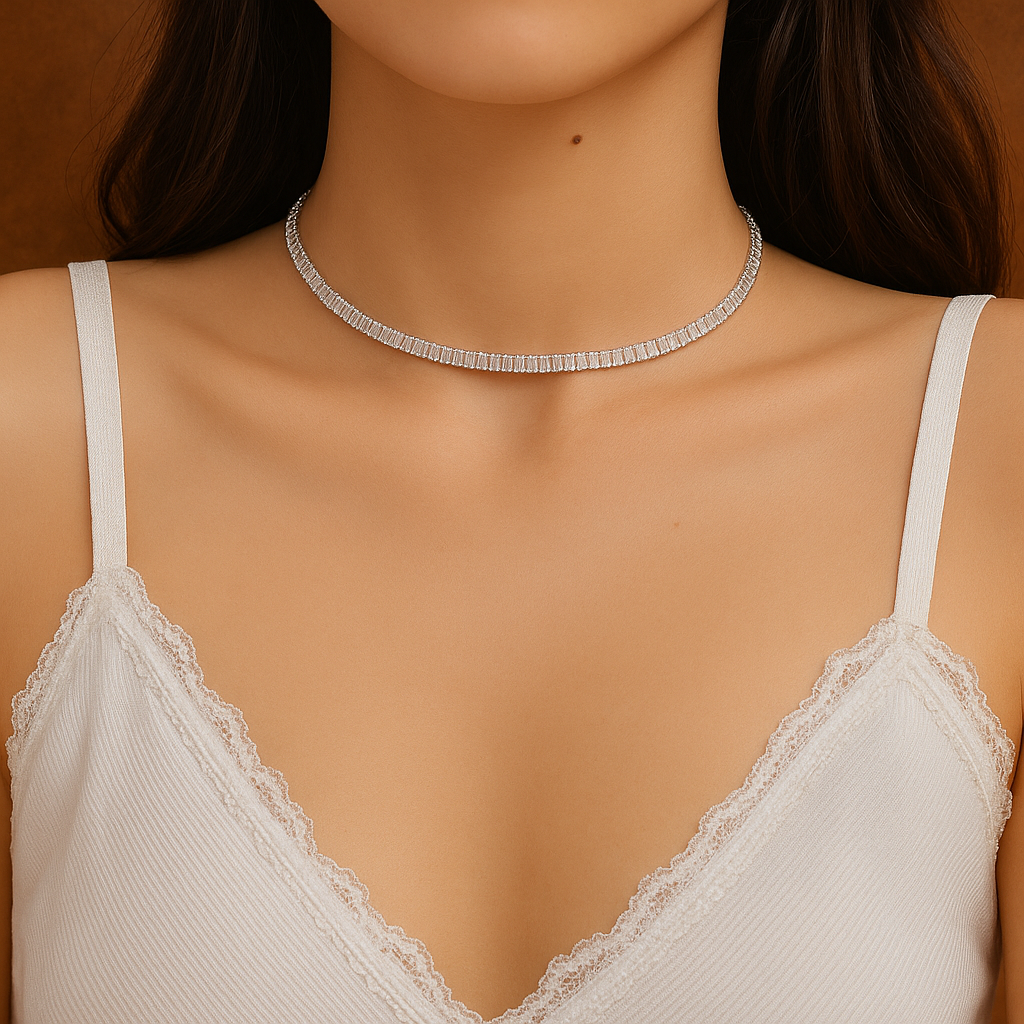 Colar Riviera Baguette Prata