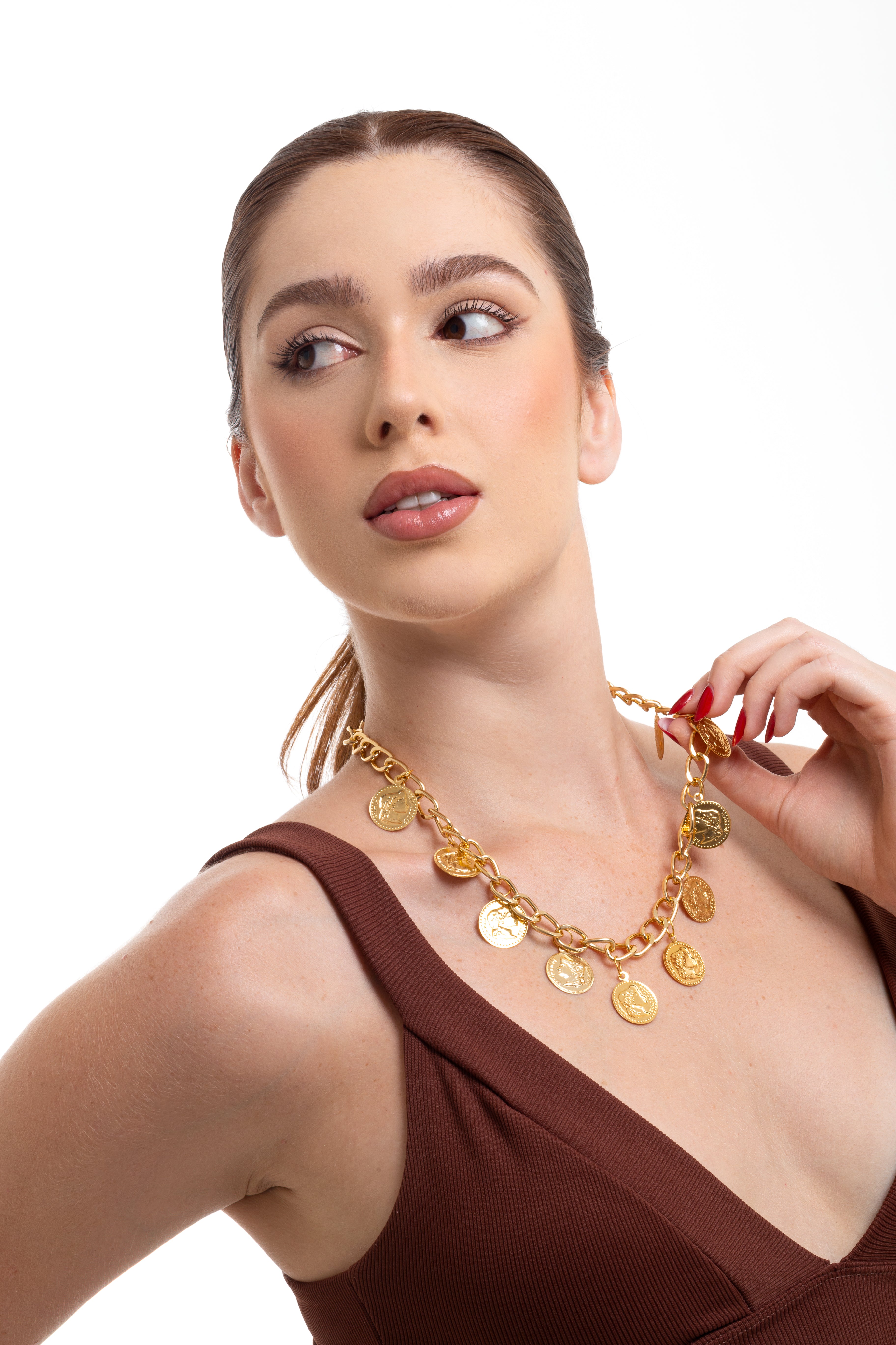 Colar Moedas Dourado