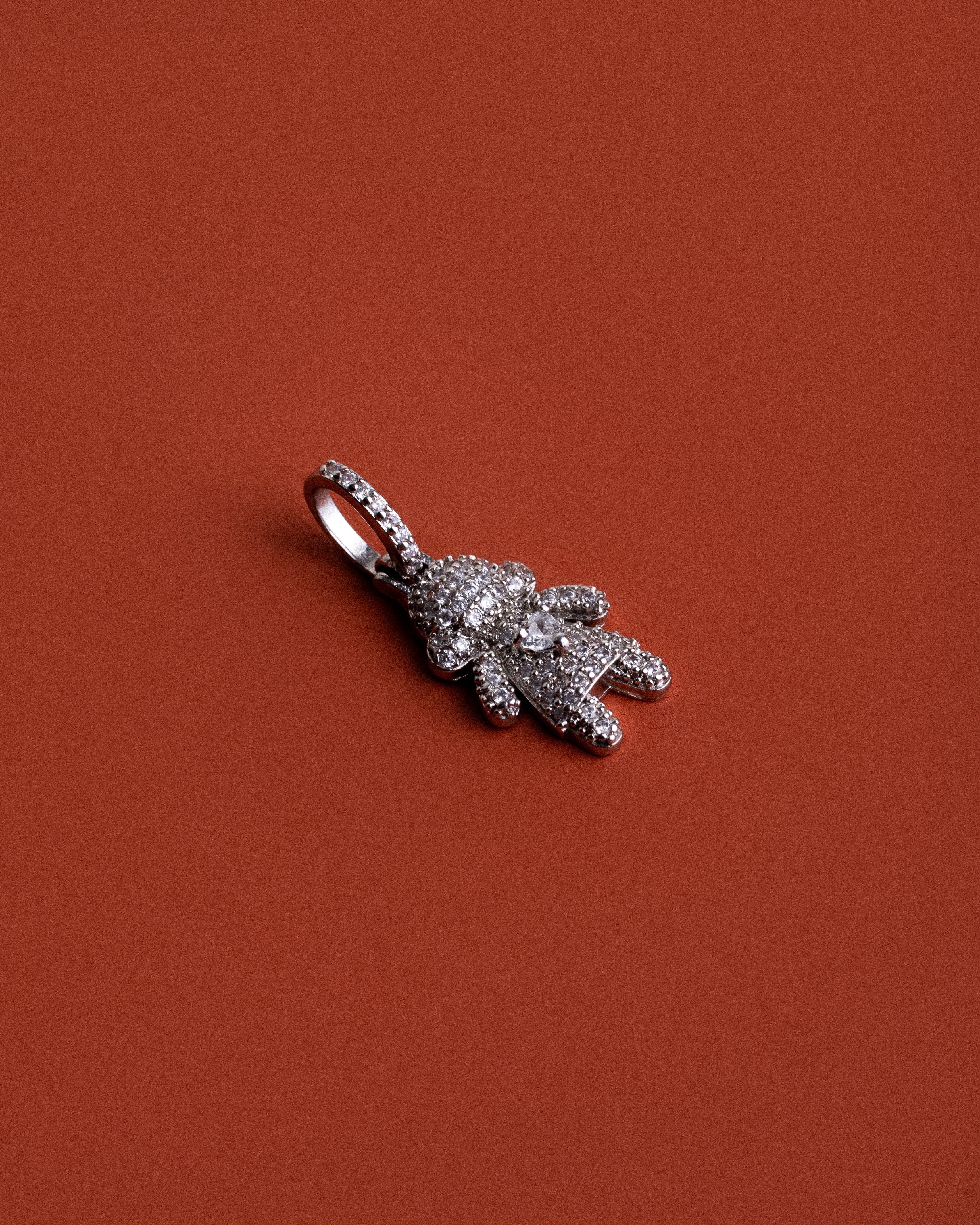 Colar Strass com pingente Prata