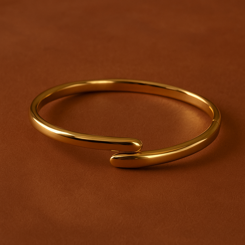 Bracelete Dourado Cruzado - Aço Inoxidável