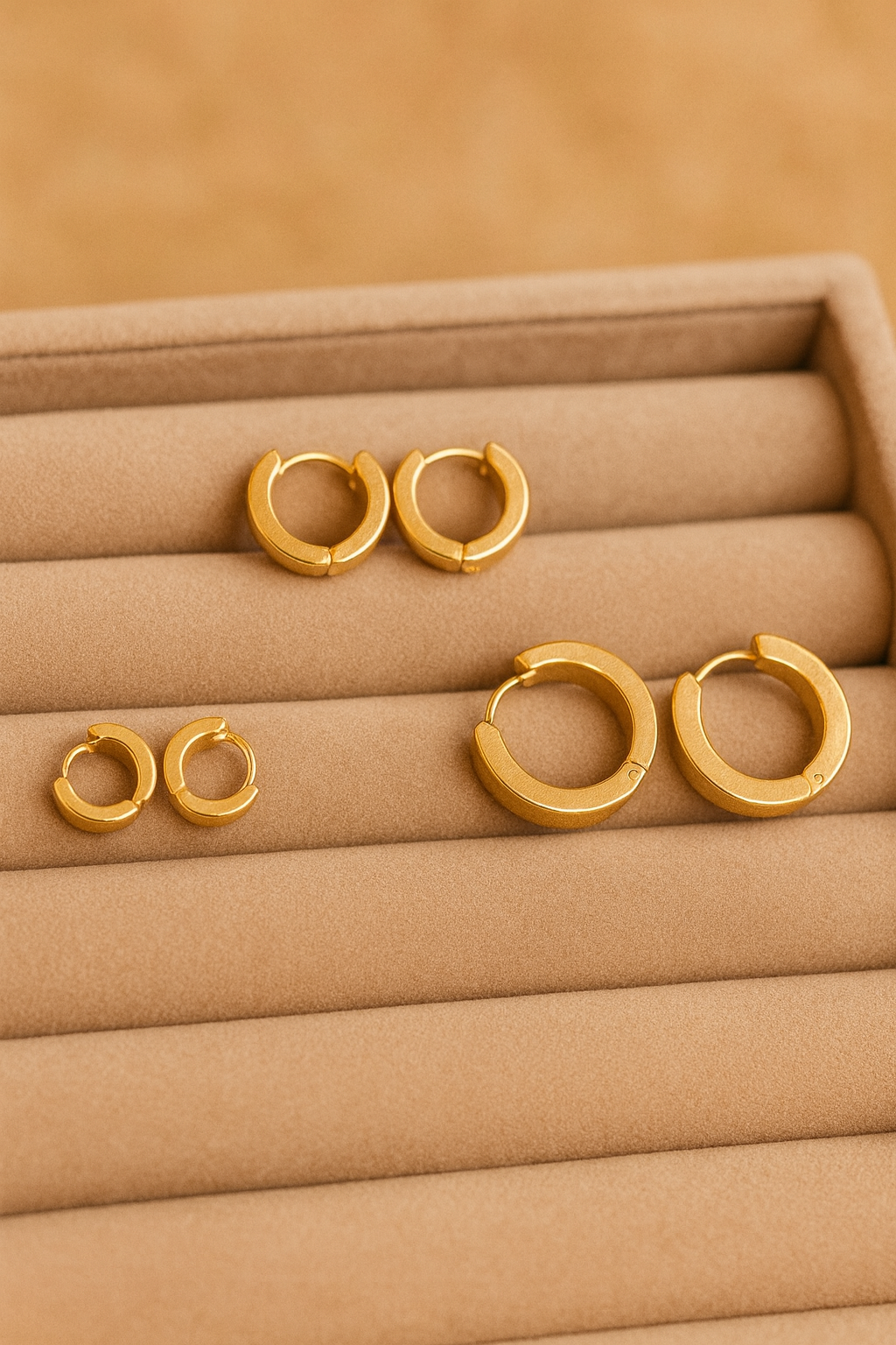 Trio de Brincos Argola Grossa - Aço Inoxidável