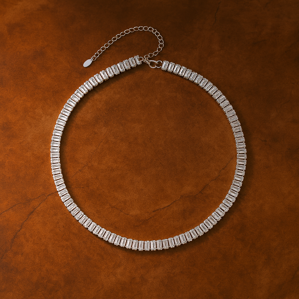 Colar Riviera Baguette Prata