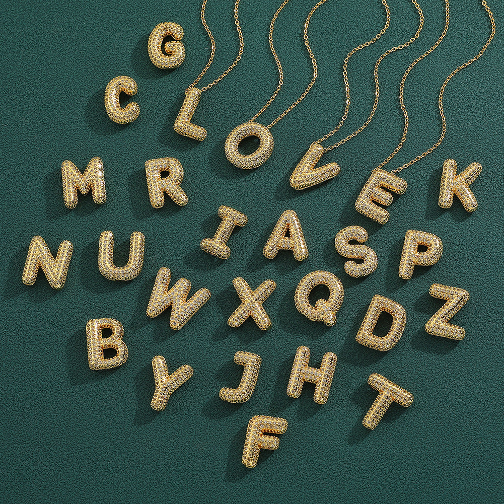 Colar Letra Cravejada + Brinco Gota